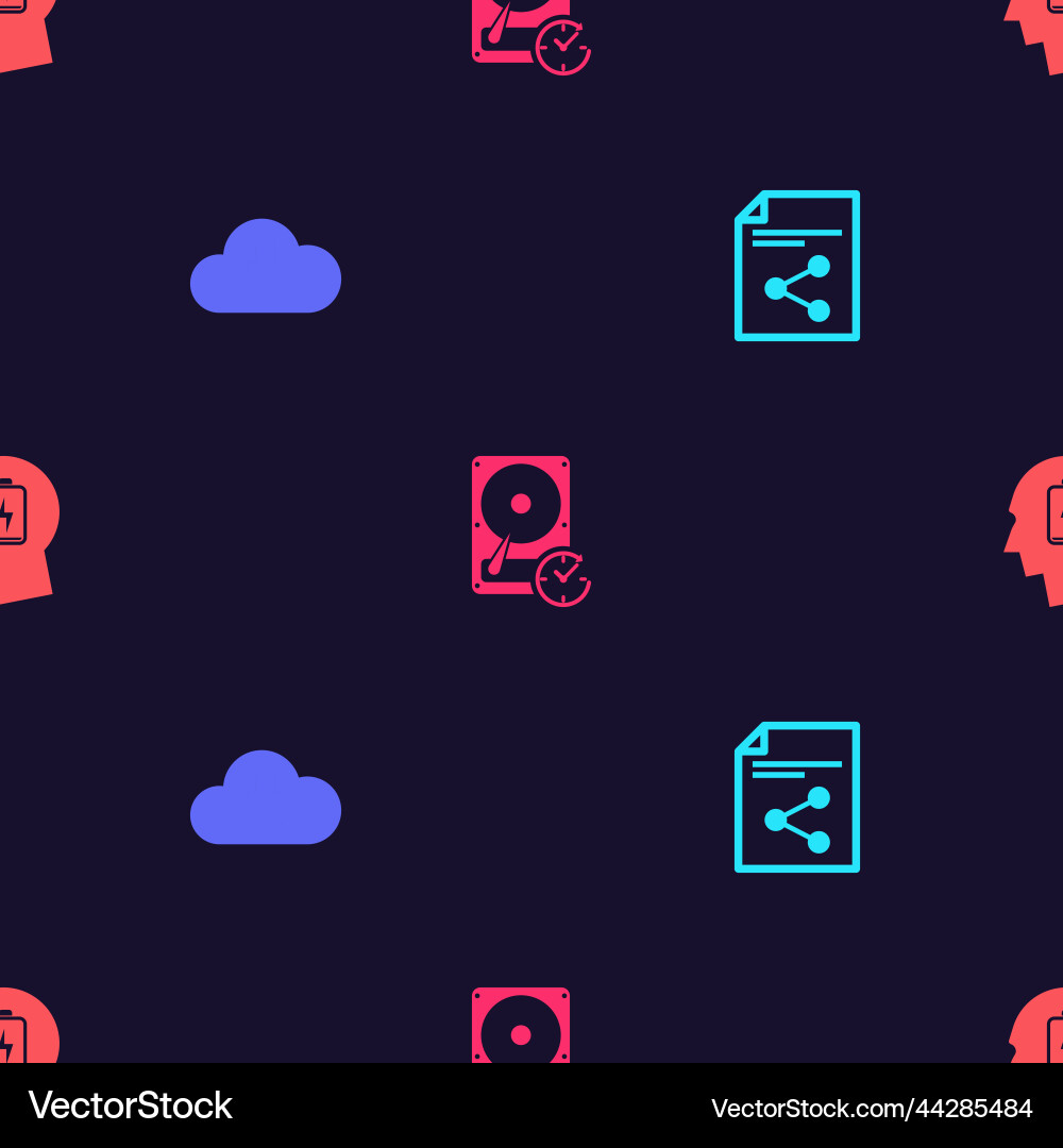 Set share file music streaming service hard disk Set share file music streaming service hard disk Vector Image