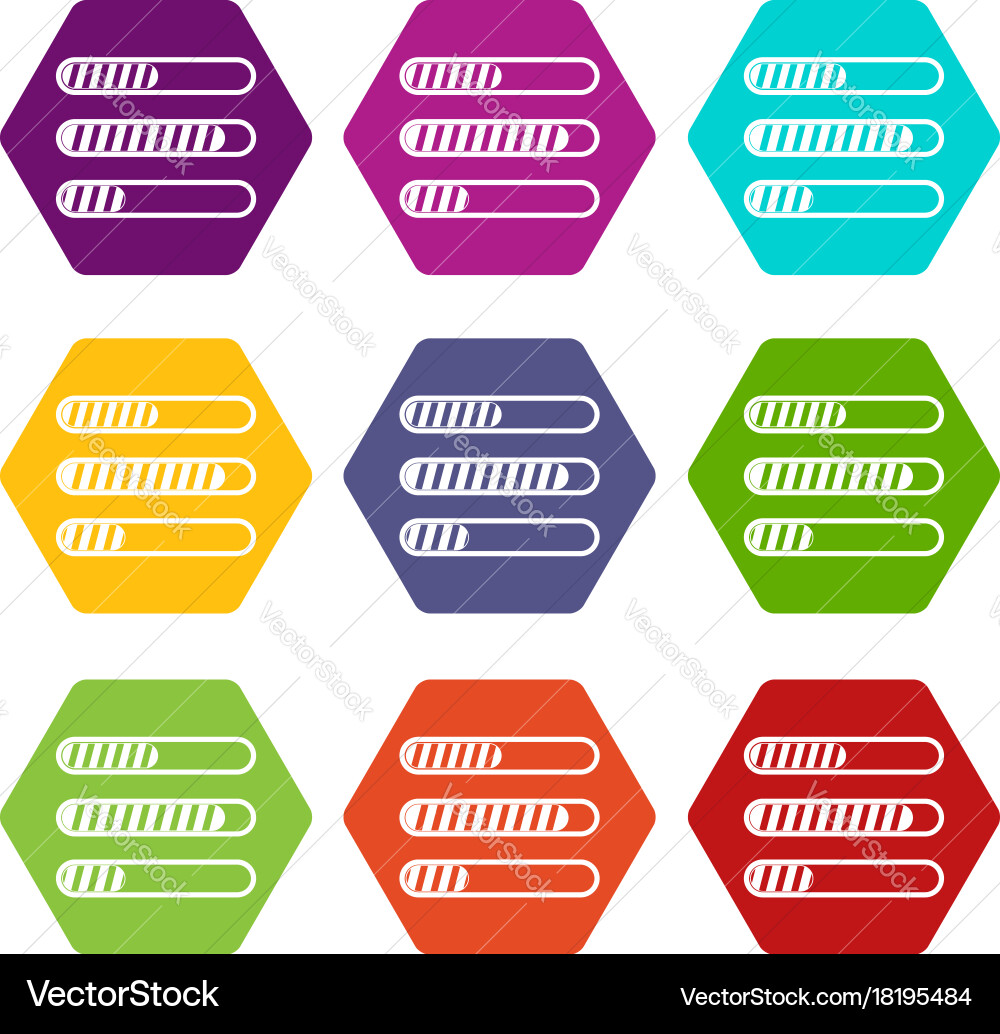 Sign horizontal columns load icon set color vector image