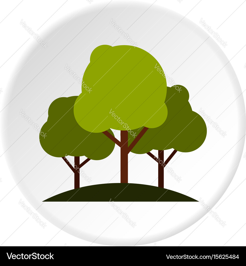 Tree Group Icon - Circular vector image