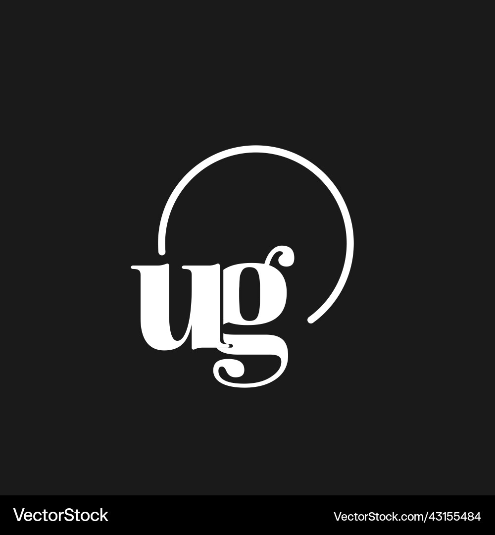 Ug logo initials monogram with circular lines Vector Image