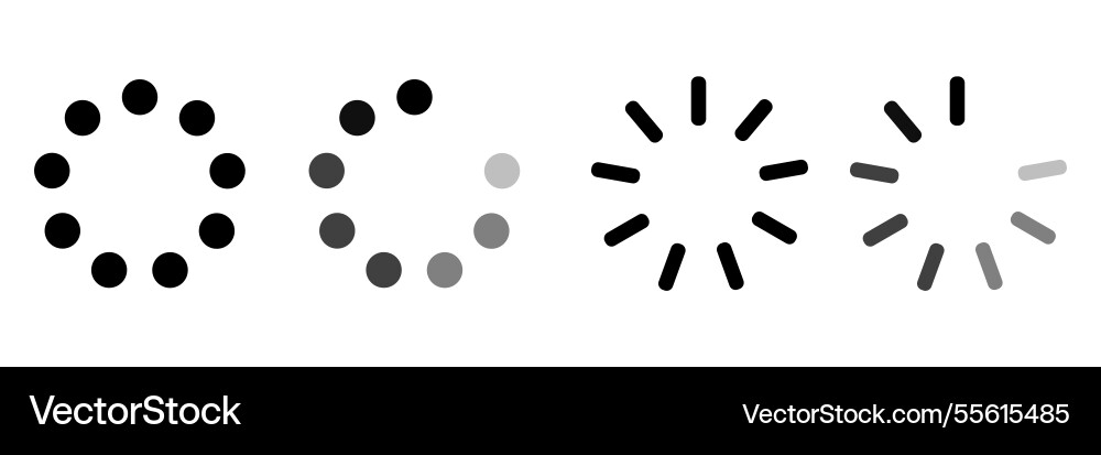 Circle loading icon set web flat style vector image
