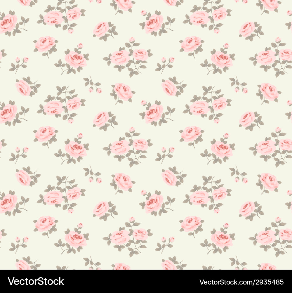 Delicate Rose Seamless Pattern Royalty Free Vector Image