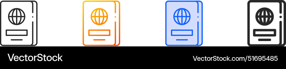 Document iconthin linear gradient blue stroke Vector Image