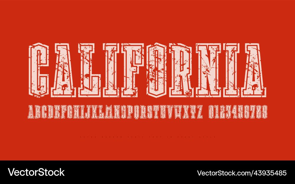 Extra condensed serif font in sport style Extra condensed serif font in sport style vector image