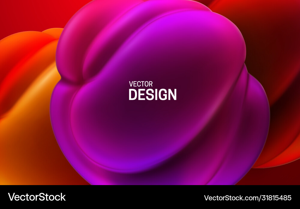 Glossy soft shapes abstract 3d background Vector Image