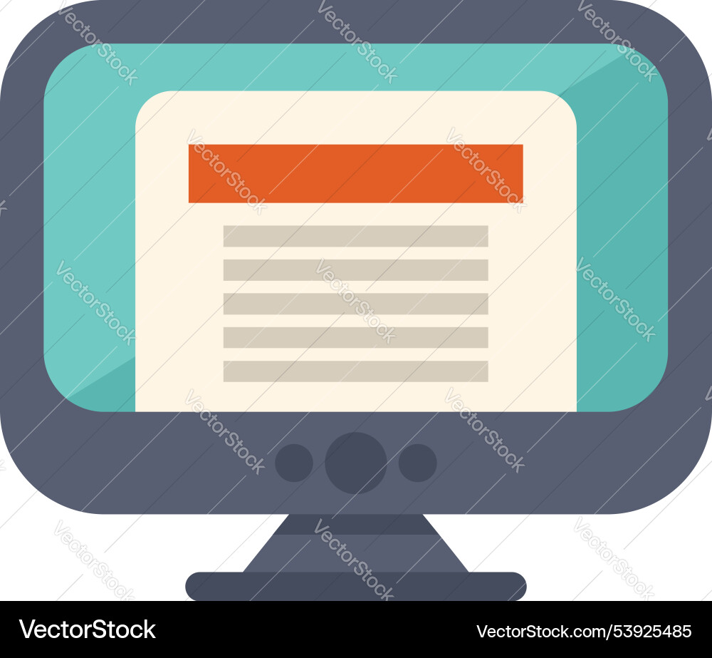 Moderne Desktop-Computer die Webseite anzeigen vektorbild