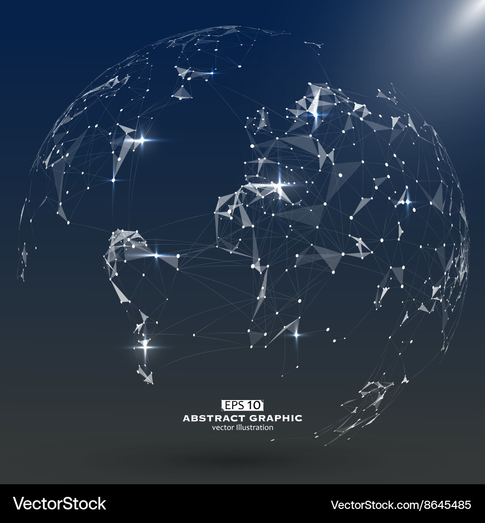 Point line and constitute an abstract map Vector Image