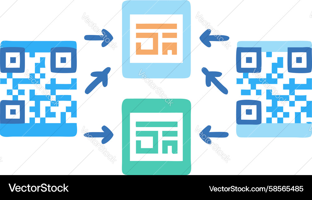 QR Code Data Stream Vector Image