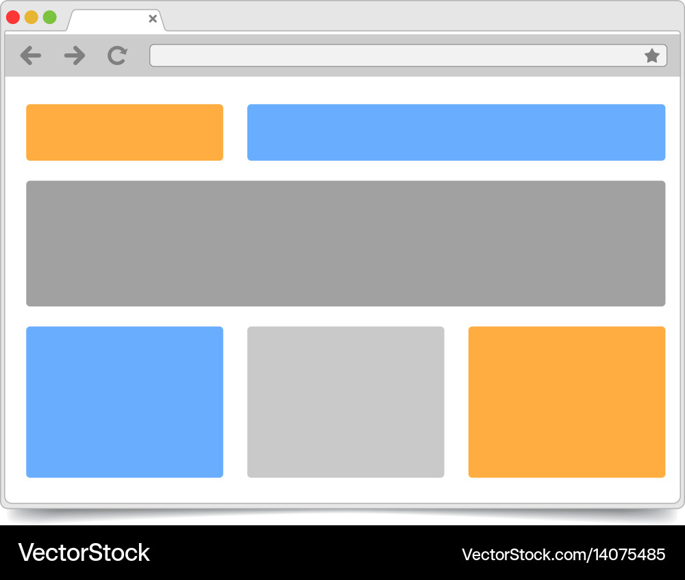 Responsive design - simple opened browser window Vector Image
