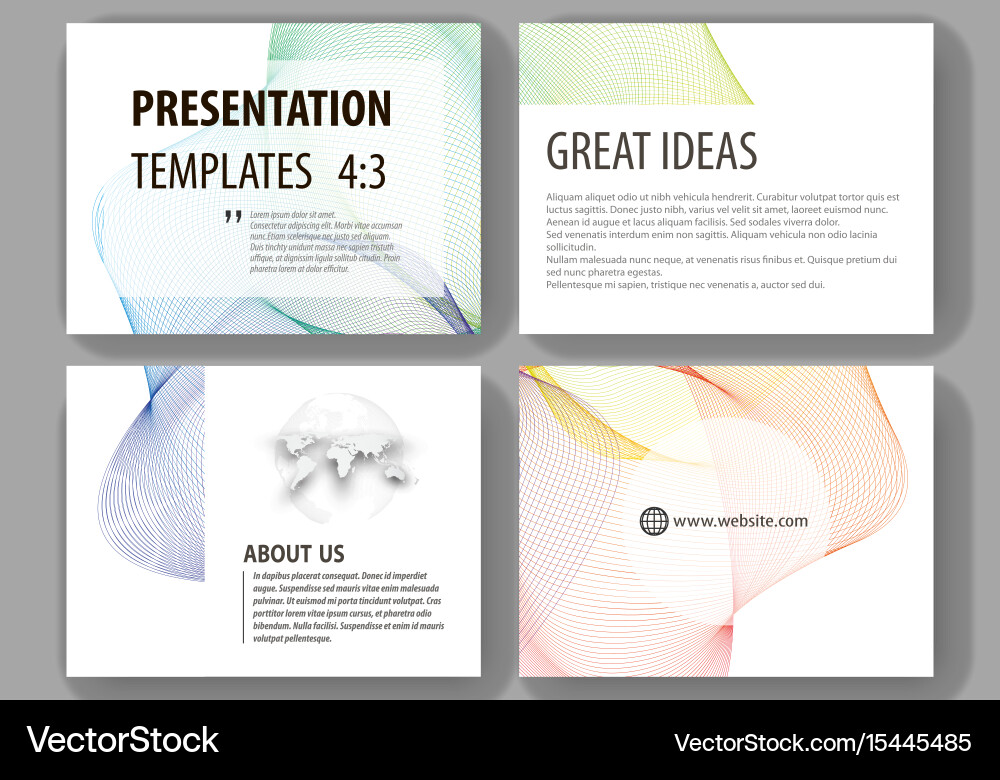 Set of business templates for presentation slides vector image