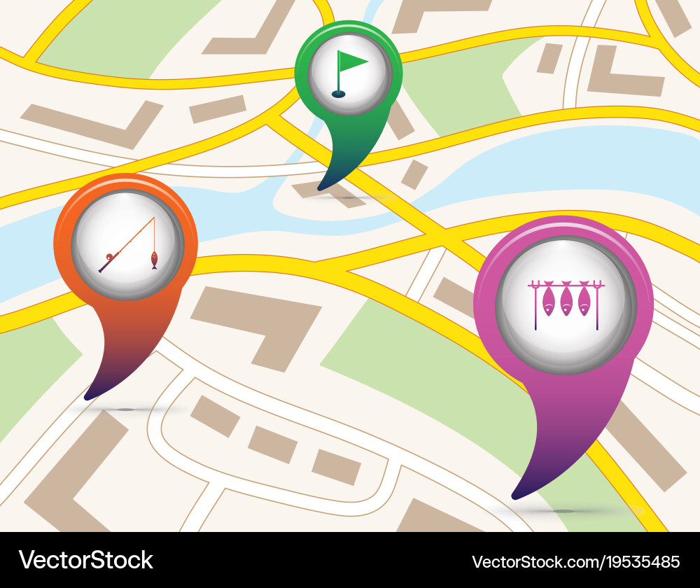 Set of tourism service map pointers Vector Image