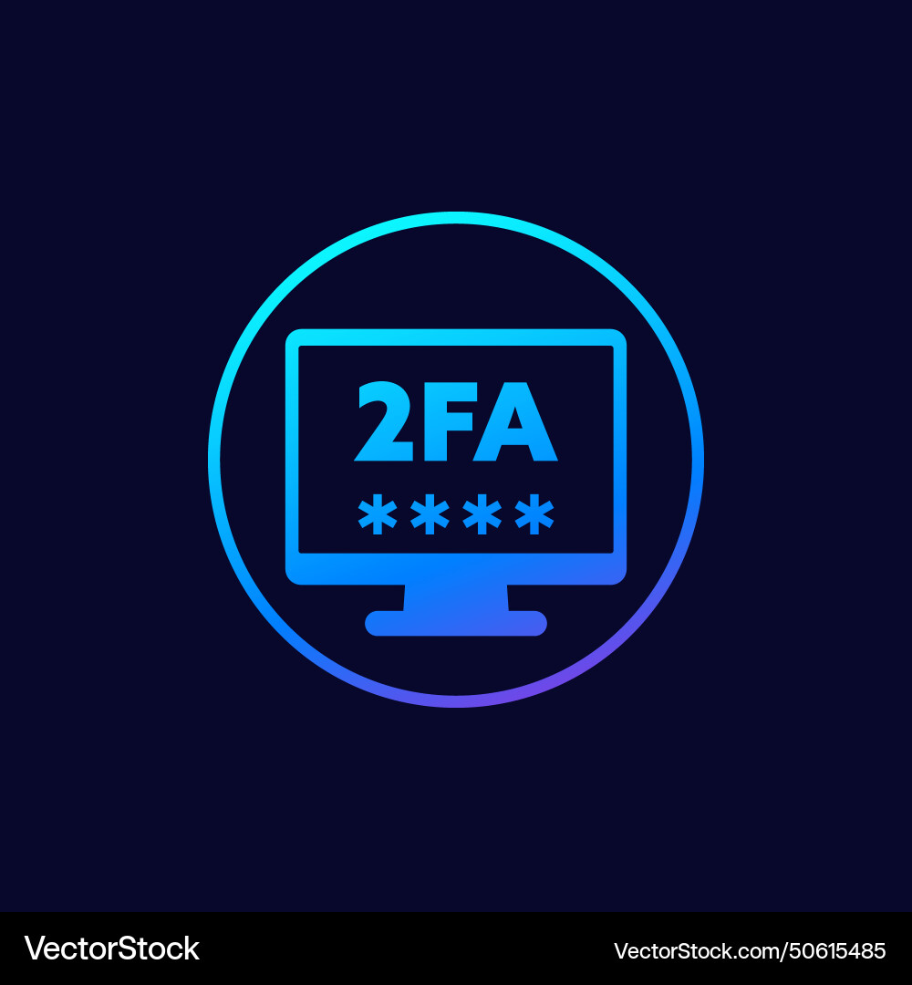 Two factor authentication icon for web vector image