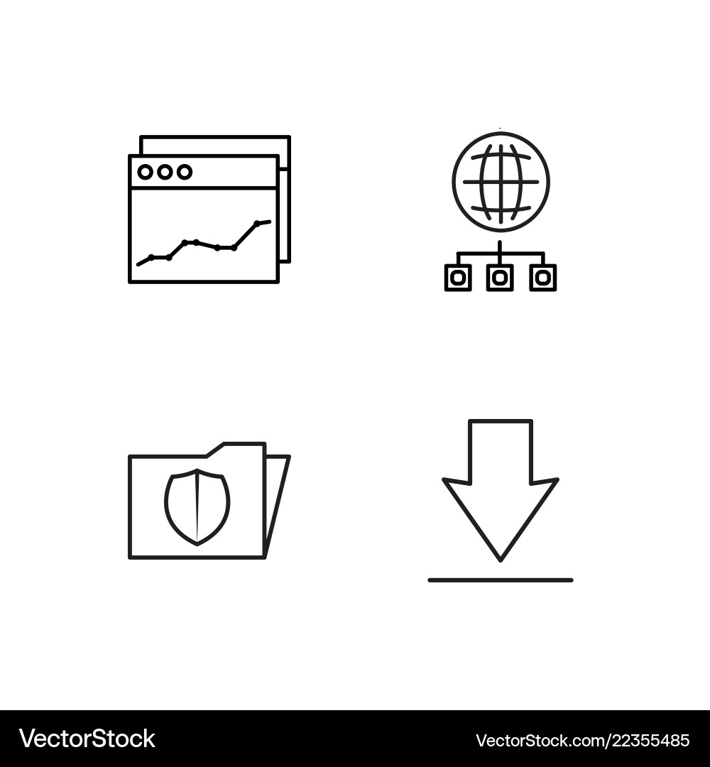 Web simple outlined icons set Web simple outlined icons set Vector Image