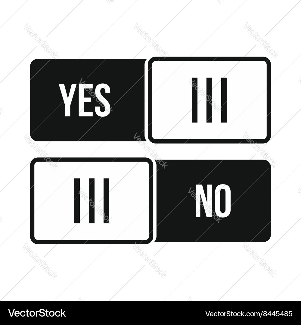 Yes and no button icon in simple style vector image