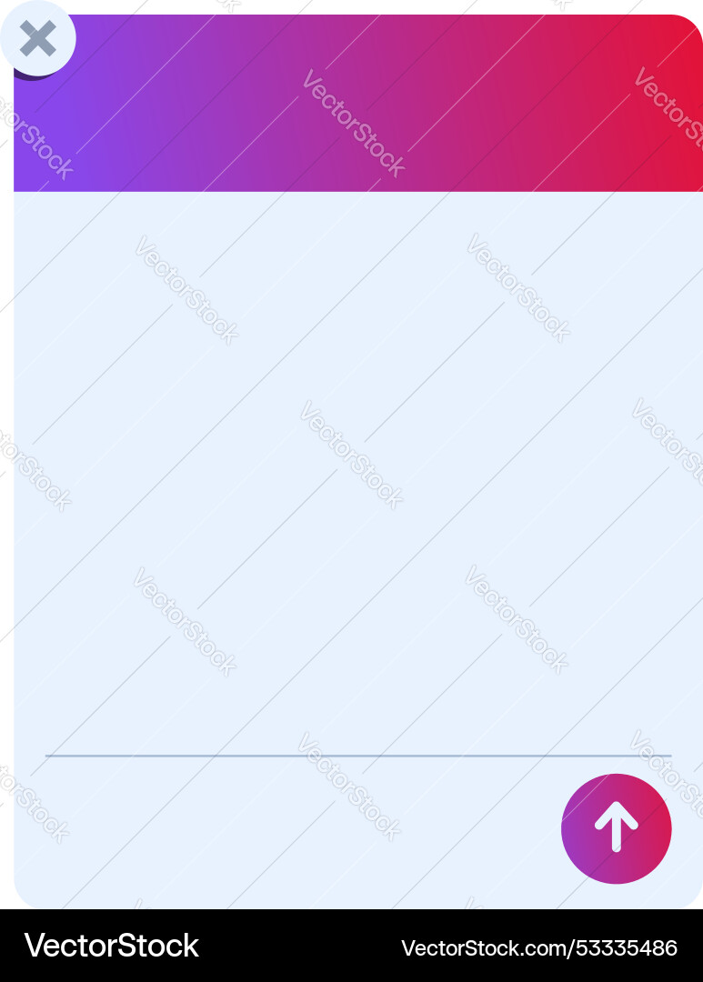 Blank user interface window showing upload Blank user interface window showing upload vector image
