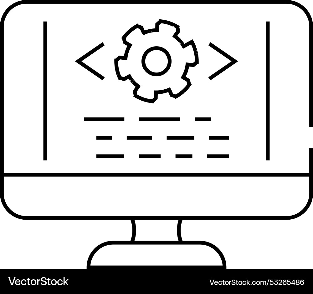 Code optimization analyst line icon Code optimization analyst line icon vector image