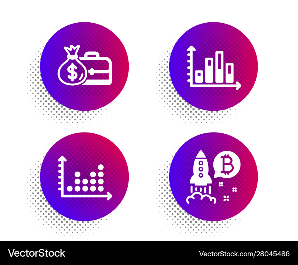 Diagram graph salary and dot plot icons set Diagram graph salary and dot plot icons set Vector Image