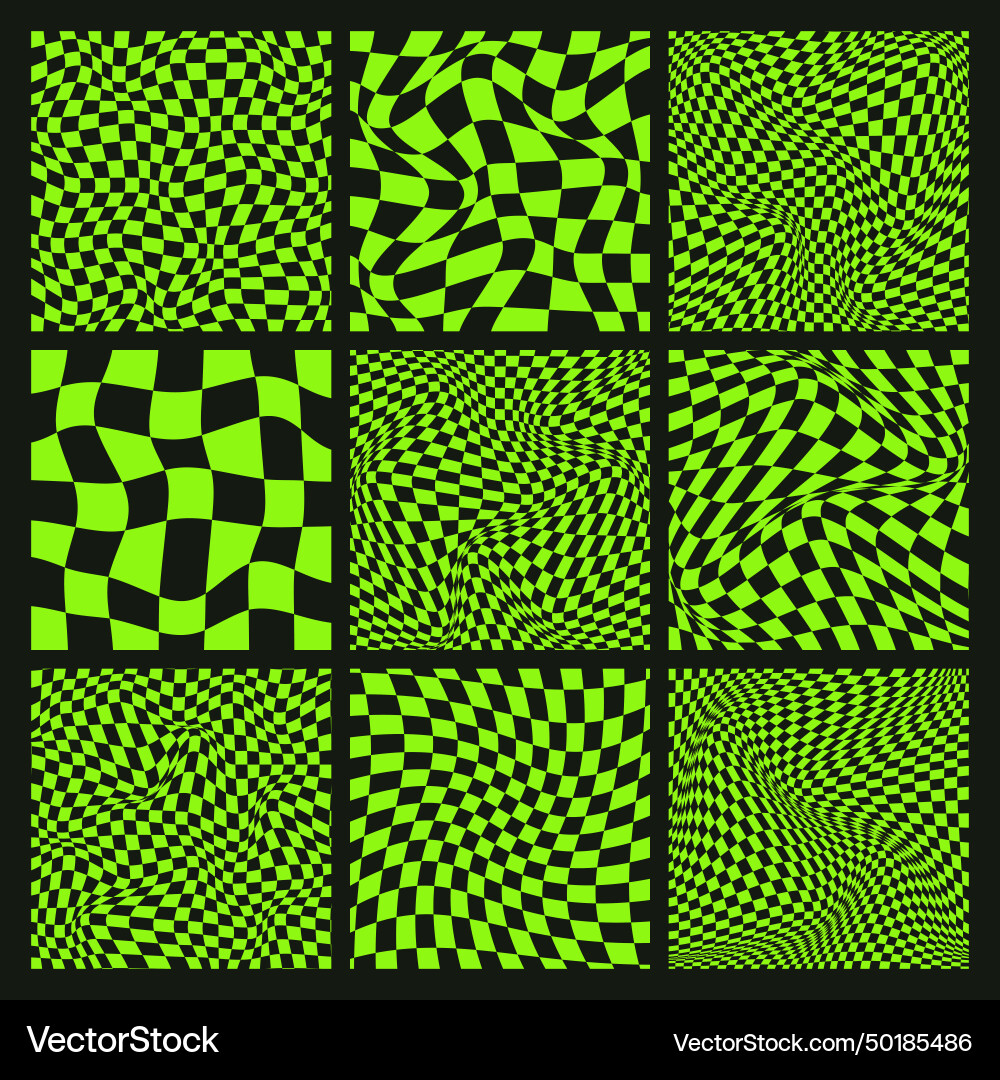 Distorted Checkerboard Pattern vector image