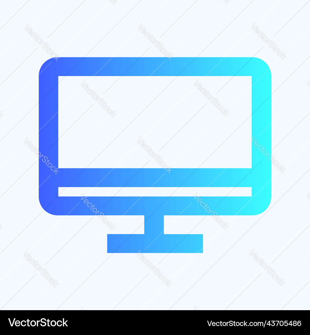 Gradient computer monitor flat icon Vector Image