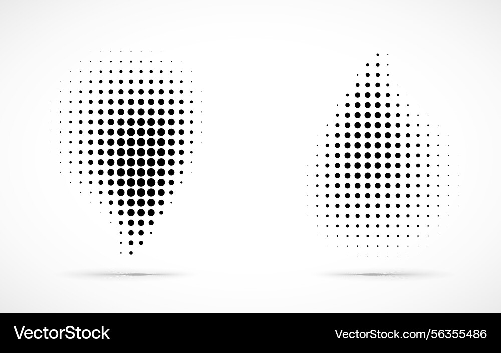 Halftone dots curved gradient pattern drop logo Halftone dots curved gradient pattern drop logo vector image