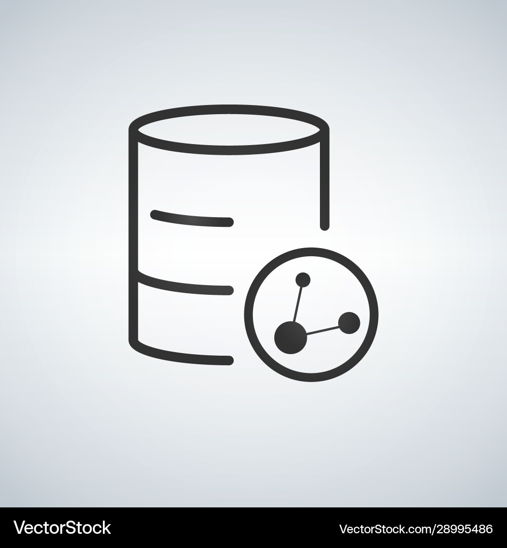 Linear database server isolated flat web mobile Linear database server isolated flat web mobile Vector Image