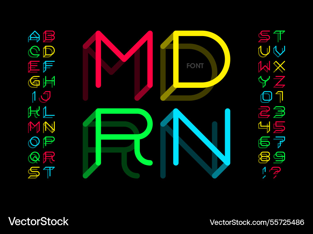 Modern trendy style font design alphabet letters Vector Image