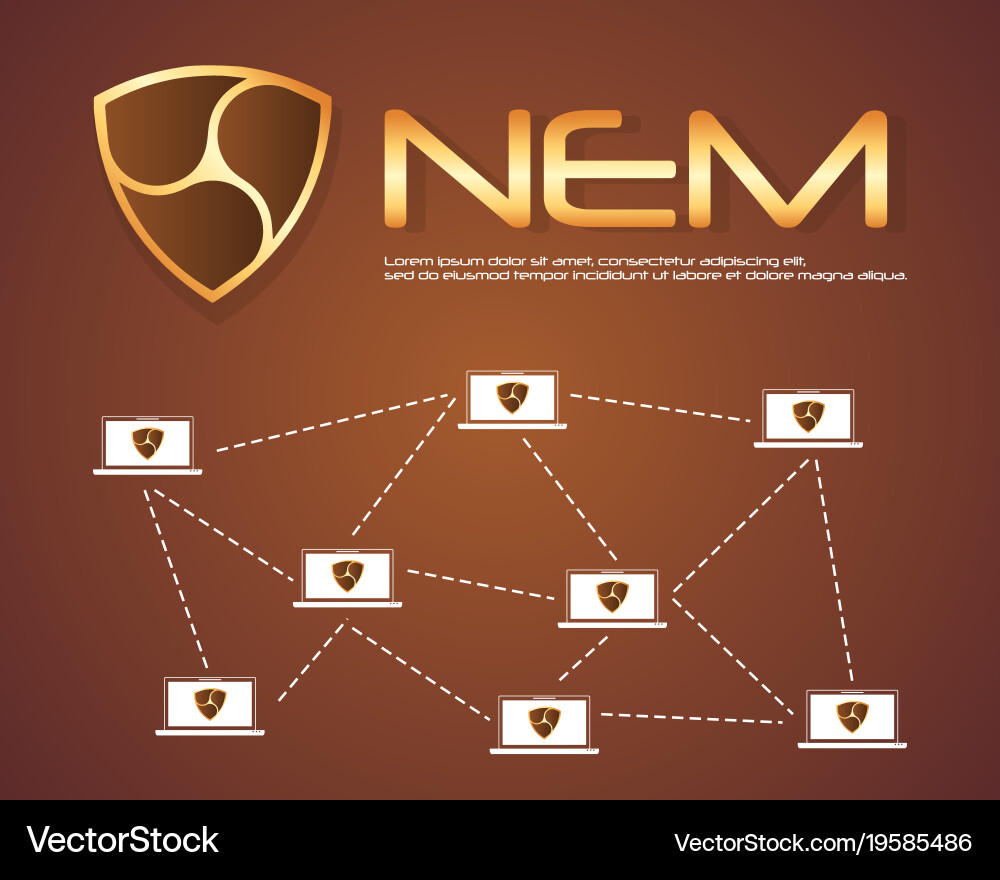 Nem blockchain style background collection Vector Image