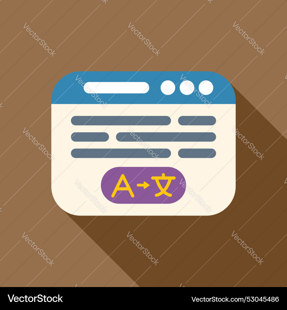 Online language translator window translating from Online language translator window translating from vector image
