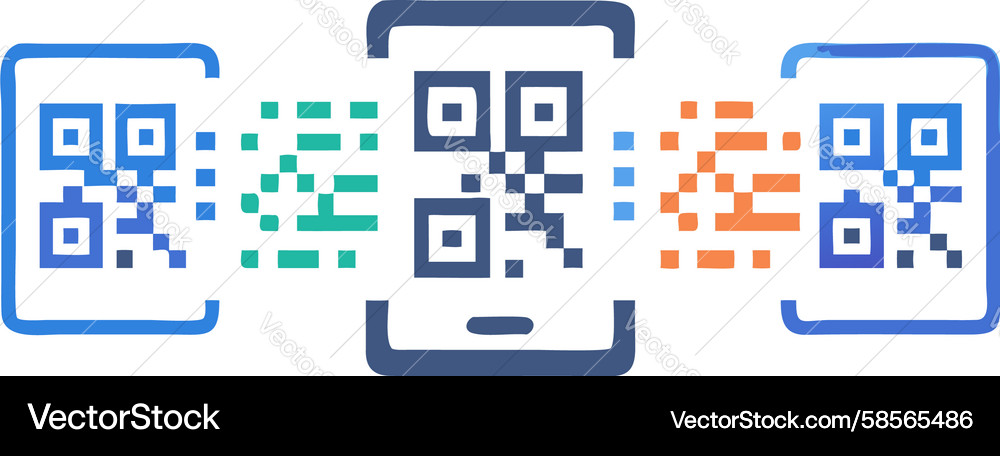 QR Code Scan Animation Vector Image