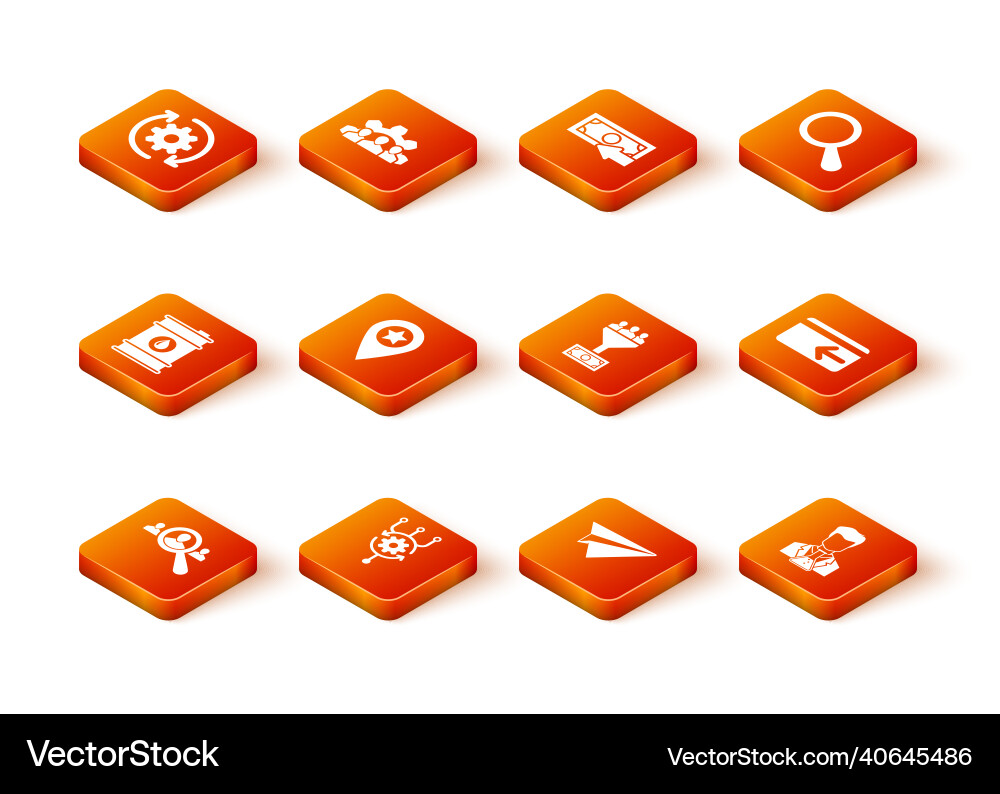 Set magnifying glass for search people algorithm Vector Image