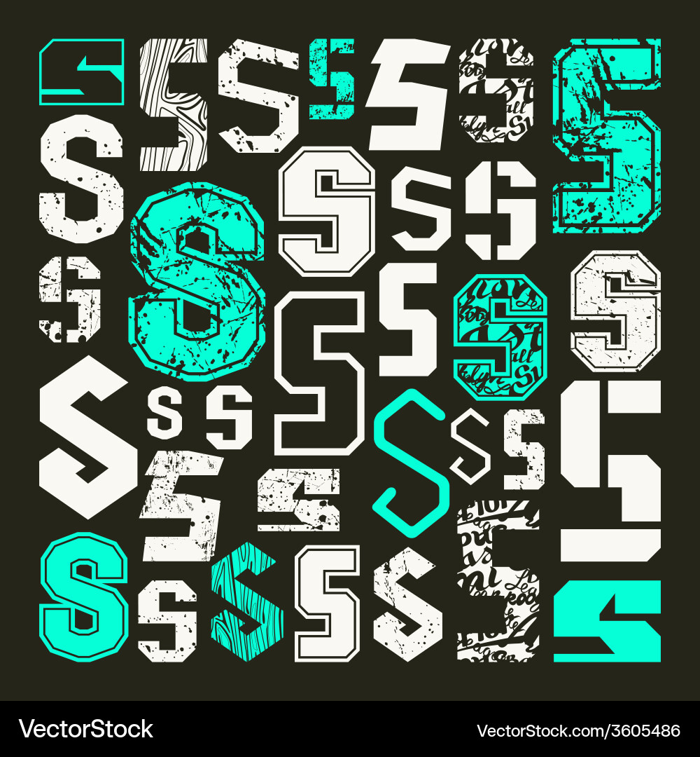 Set versions of letters s Vector Image
