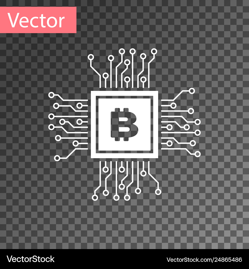White cpu mining farm icon isolated on transparent White cpu mining farm icon isolated on transparent Vector Image