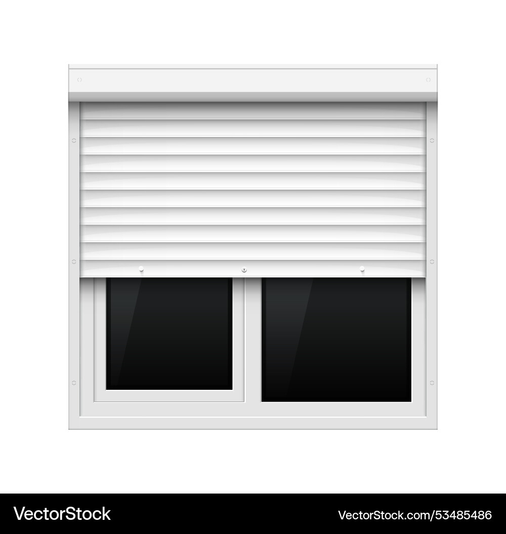 White window roller shutter closed White window roller shutter closed vector image