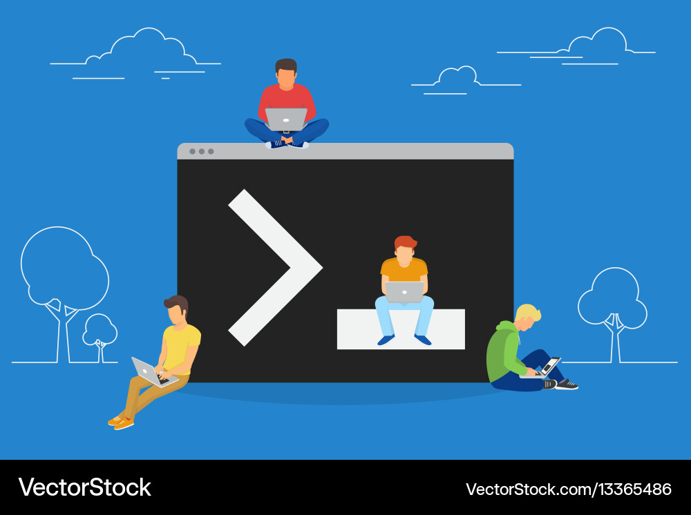 Young Programmers Coding vector image