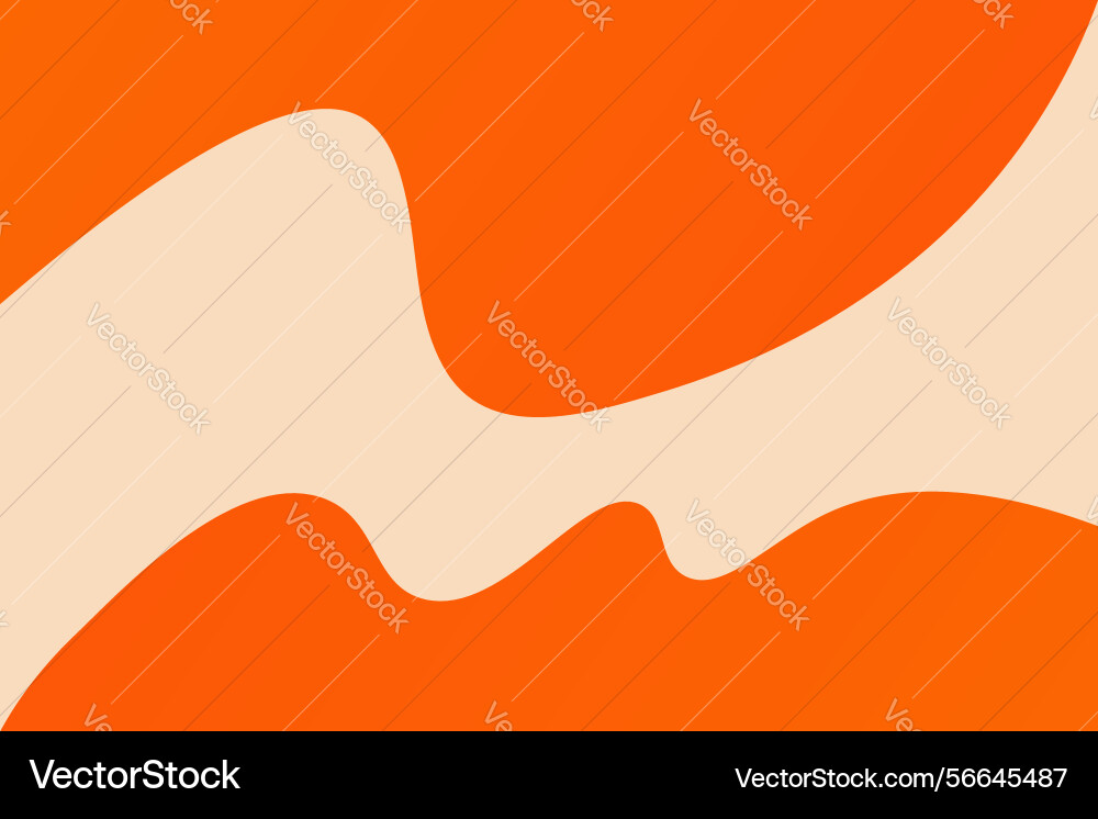 Abstract background with orange curved waves shape vector image