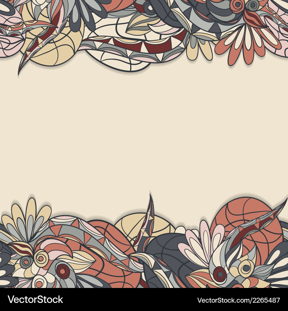 Border with abstract hand-drawn pattern Vector Image