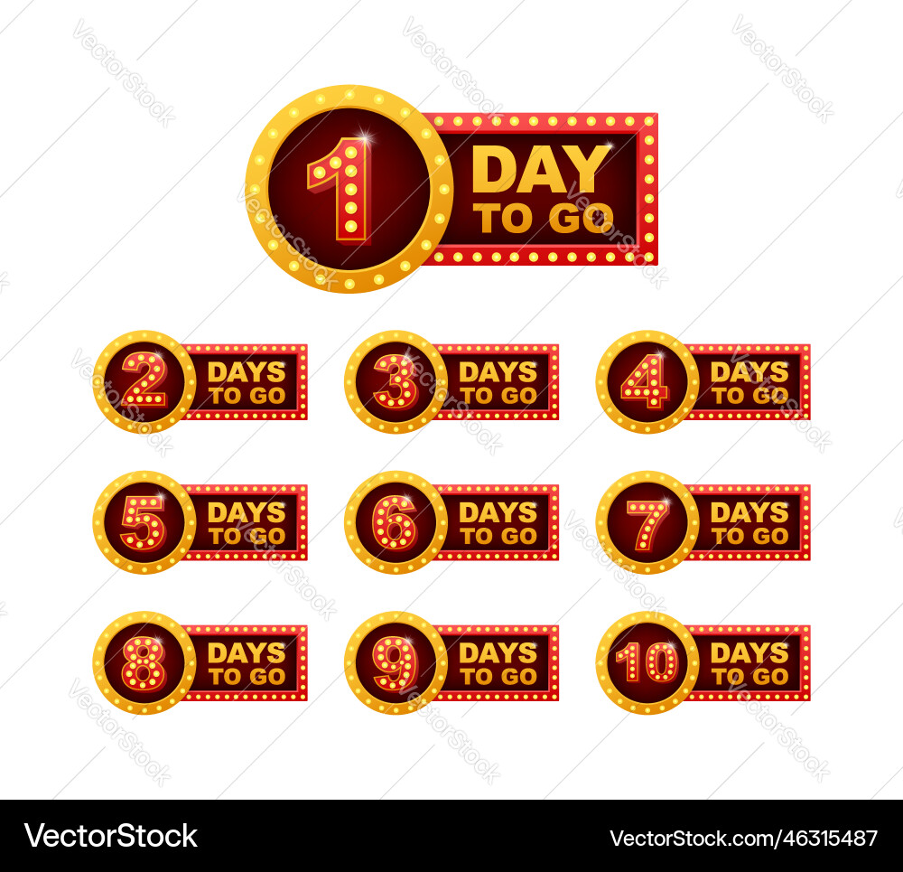 Countdown Timer - Days To Go vector image