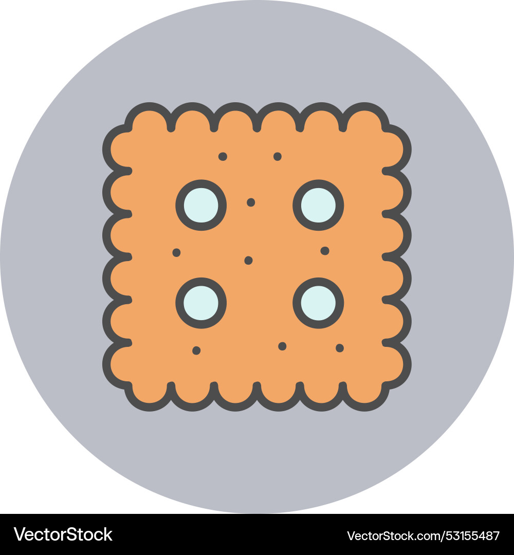 Cracker line filled circle icon Vector Image