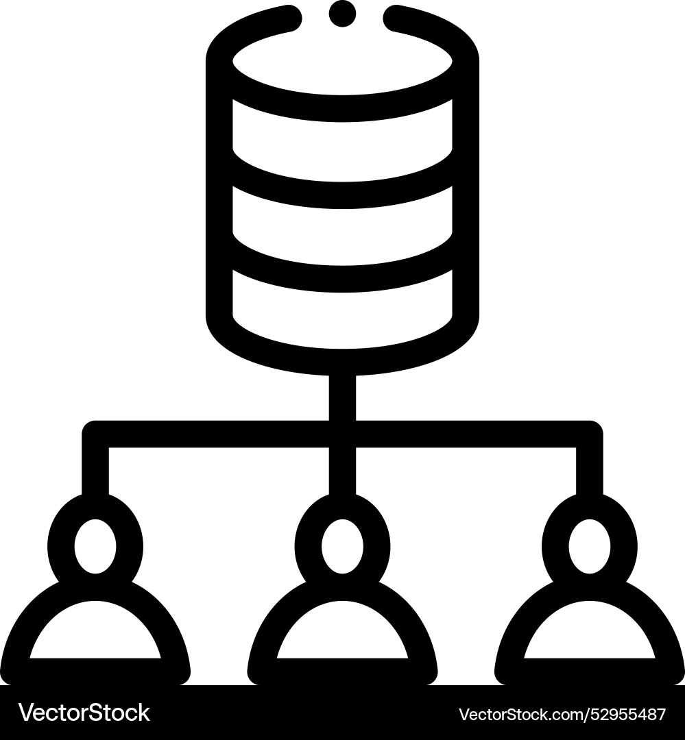Data icon thin linear style design isolated vector image