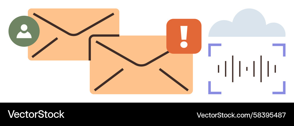 Email Alerts & Audio Messaging Vector Image