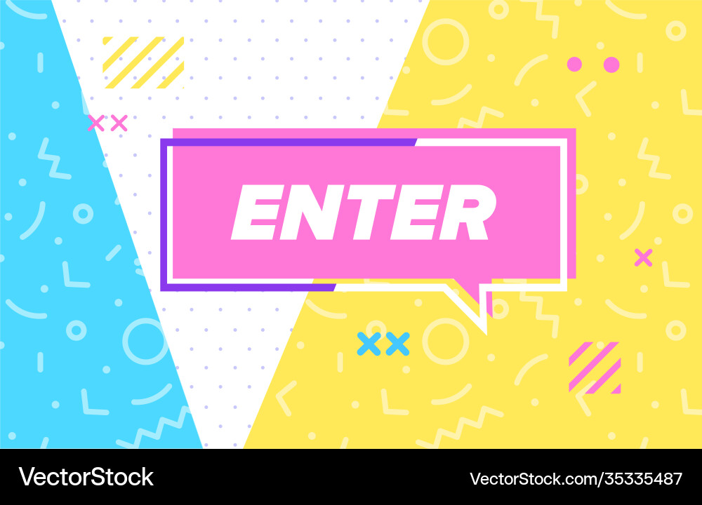 Enter in design banner template for web Enter in design banner template for web vector image