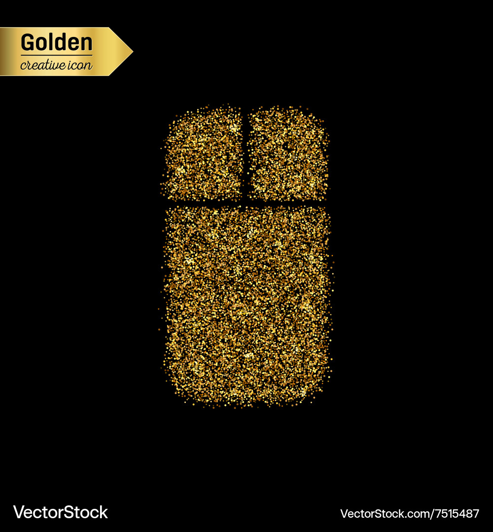 Gold glitter icon of mouse isolated – Royalty-Free Vector | VectorStock