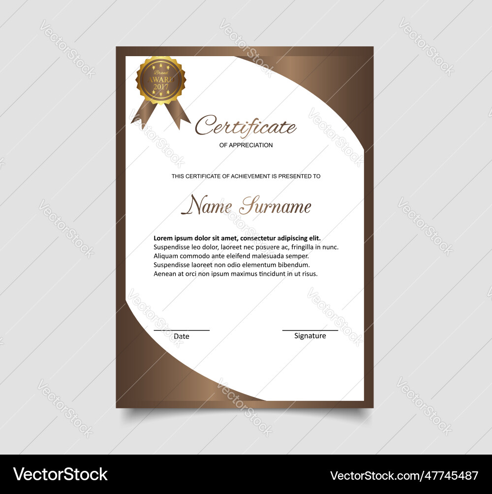Gradient elegant certificate of appreciation Vector Image