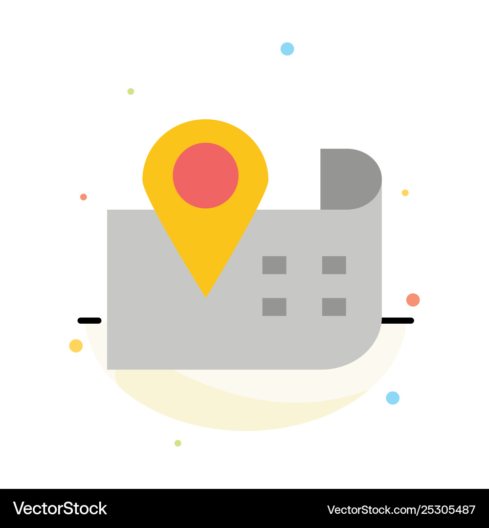 Map navigation location abstract flat color icon Map navigation location abstract flat color icon Vector Image