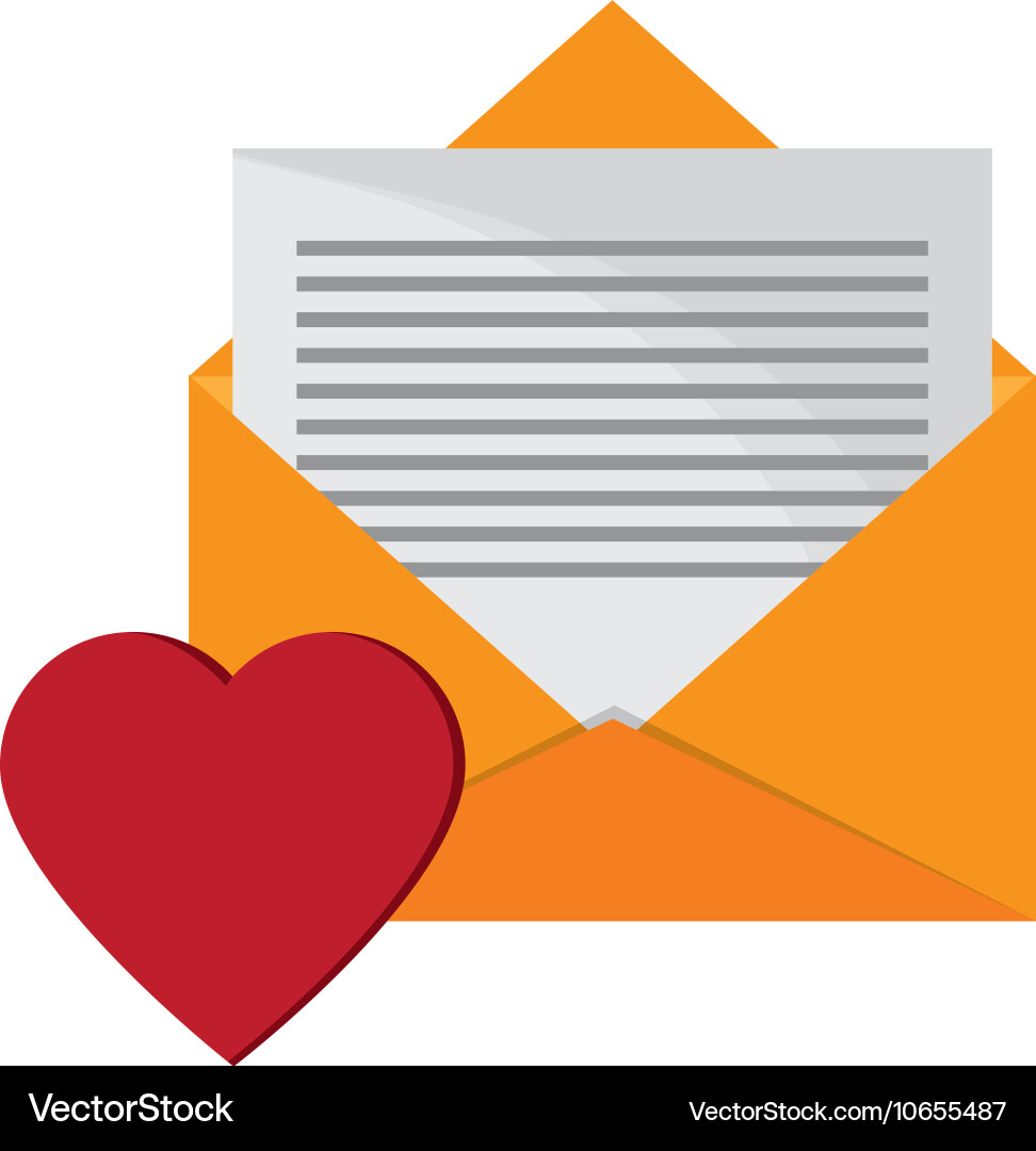 Message envelope and heart notification icon Vector Image