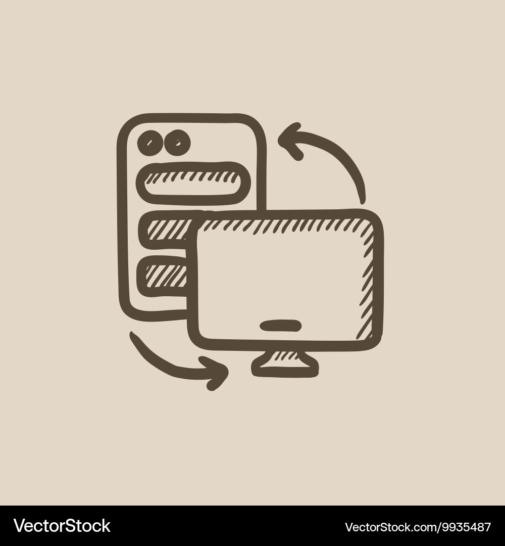 Personal computer set sketch icon Vector Image