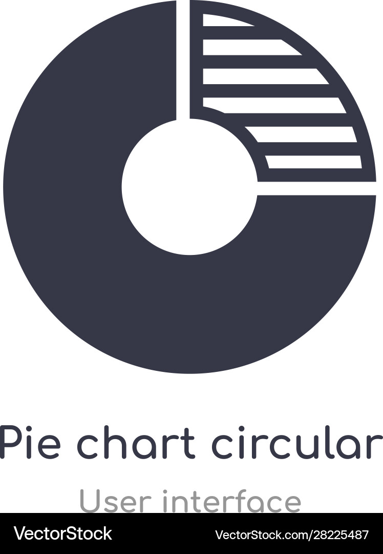 Pie chart circular interface outline icon Vector Image