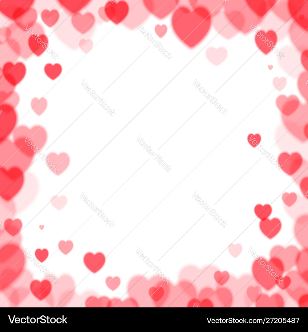 Romantic Valentine's Day Bokeh Frame Vector Image