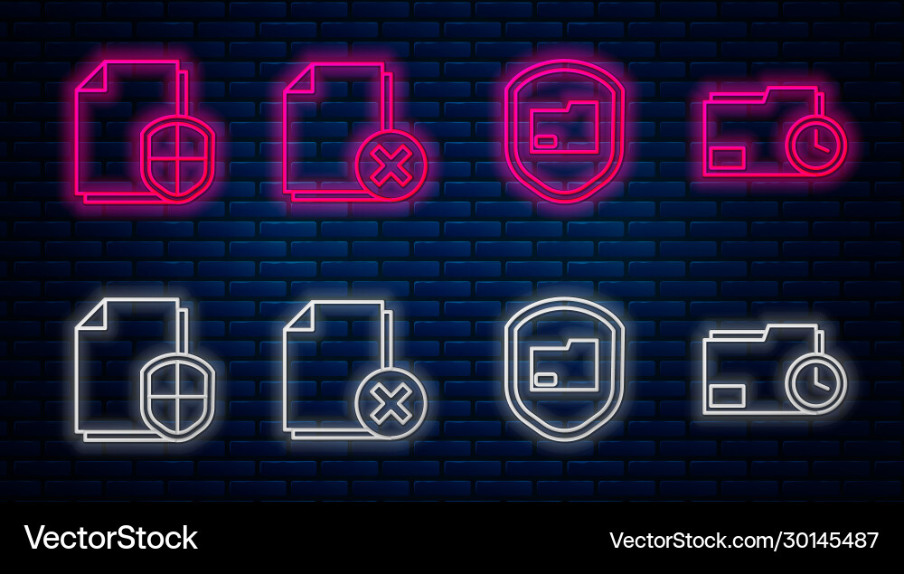 Set line delete file document folder Set line delete file document folder Vector Image