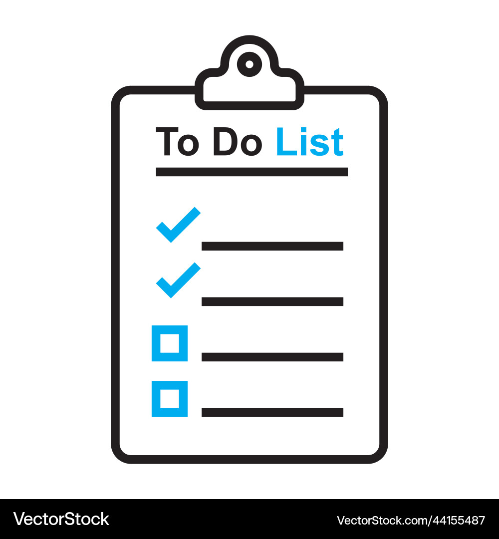 To do list icon line document checklist Vector Image